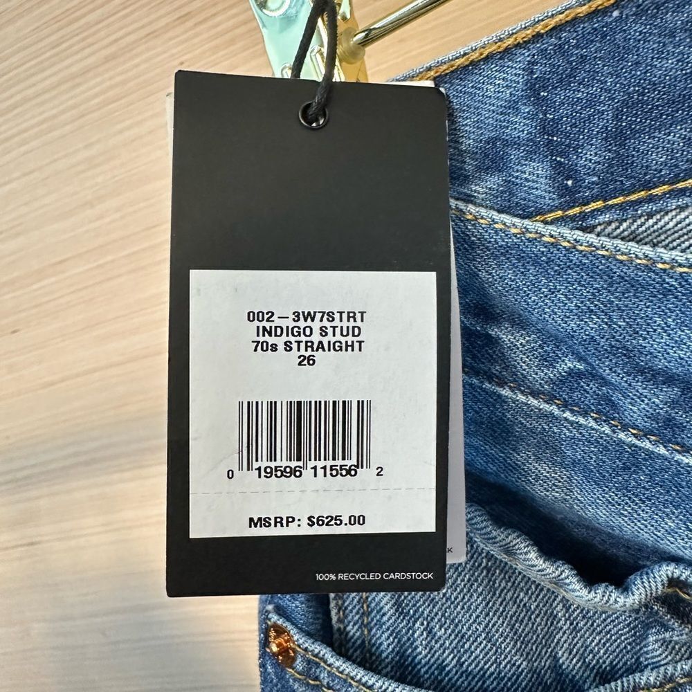NWT REDONE LEVI'S RARE 70S STRAIGHT IN INDIGO STUD MSRP $625.00 - Picture 5 of 16